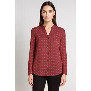 KUT From The Kloth Red Floral Print Button Down Blouse Women’s Small